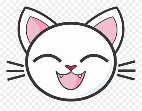Download Happy White Cat Icons Png Happy Cat Face