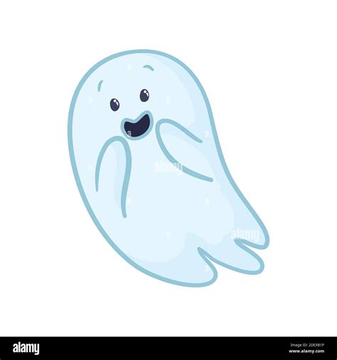 Halloween Ghosts Vector Cartoon Illustrations Isolated Objects On A