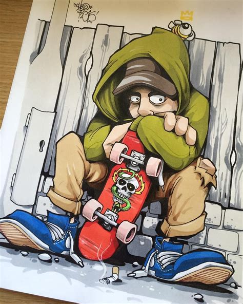 This Mornings Shizzle Cheo Sketch Promarker Skateboarder