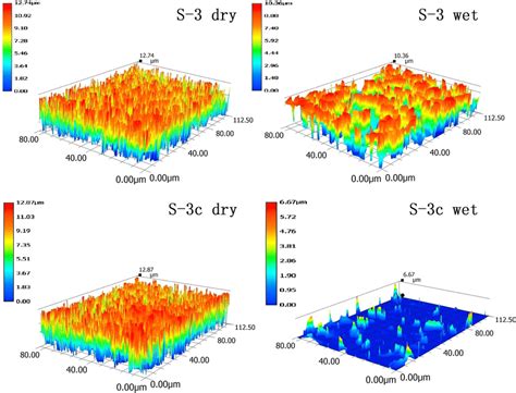 Surface Roughness Measurements The Images Sample 3 S 3 Above And