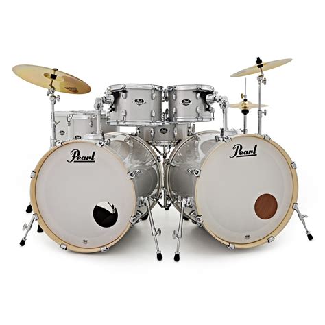 Disc Pearl Exx Export 7pc Double Bass Drum Kit Arctic Sparkle At