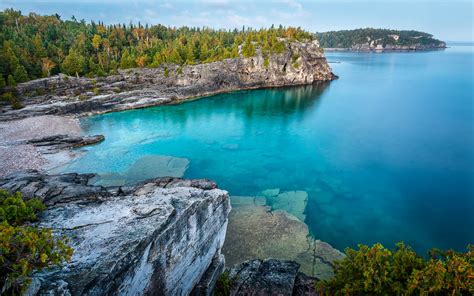 Indian Head Cove Bruce Peninsula National Park Ontario Foto Wallpaper