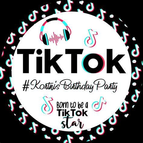 Tik Tok Party Stickers 2 Circle Labels Pdf Digital Etsy