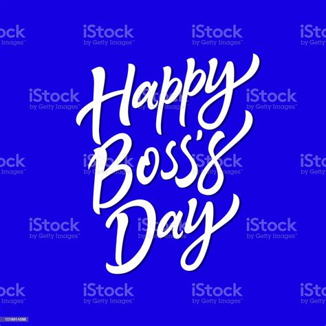 Happy Bosss Day Vector Hand Drawn Brush Pen Lettering Stock