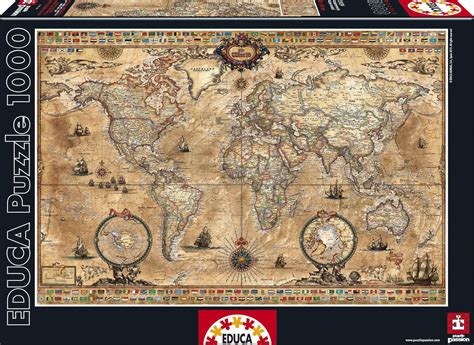 We love our montessori continent map puzzle and world map jigsaw puzzle at home. Amazon.com: Antique World Map 1000-Piece Puzzle: Toys ...