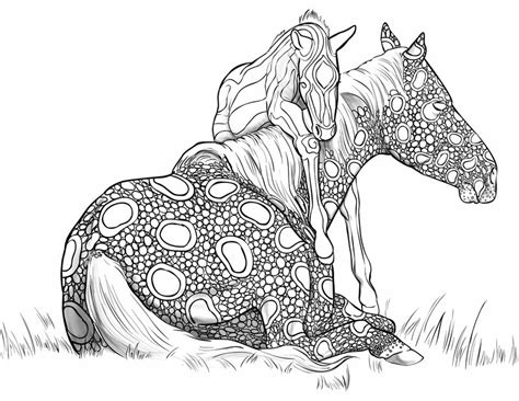 Ausmalbilder mit tieren, pferden oder einhörnern. Pferde Ausmalbilder für Erwachsene kostenlos zum Ausdrucken, Teil 5