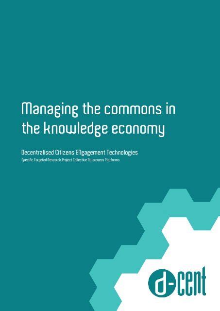 Managing The Commons In The Knowledge Economy