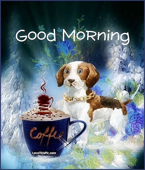 Good Morning Dog With Coffee Pictures Photos And Images For Facebook