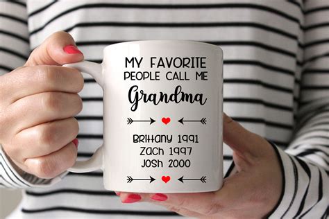 Personalized Mothers Day Coffee Mug My Favorite People Call Me Grandma