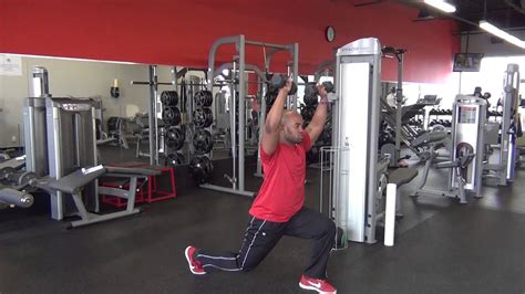 Dumbbell Overhead Step Back Lunges Youtube