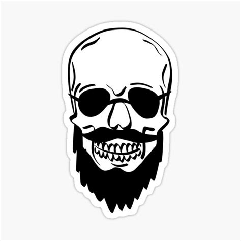 skull sunglasses line art skeleton skull tattooed gothic sticker for sale by yourtravelguide