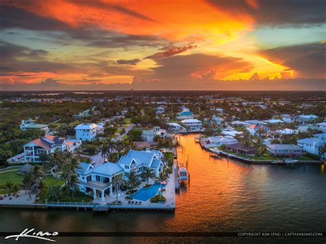 Paradise Sunset Tequesta Florida Waterfront Property Hdr Photography