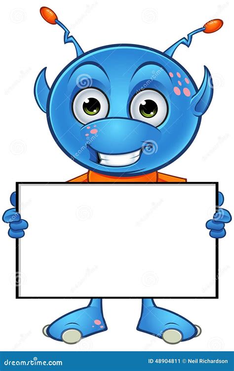 Light Blue Alien Character Stock Vector Illustration Of Cheerful