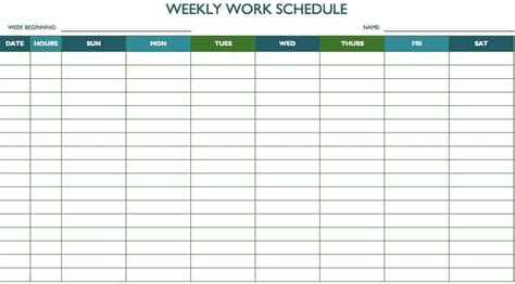 4 Work Schedule Templates Word Excel Templates