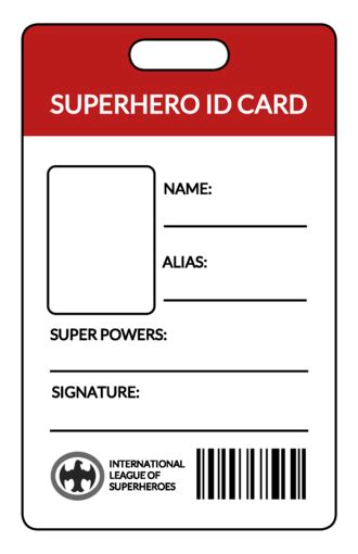 Free Printable Superhero Id Card