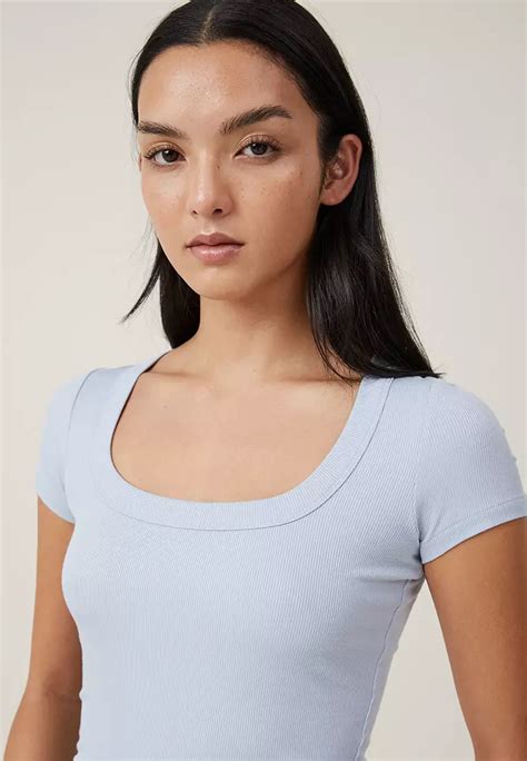 Buy Cotton On Staple Rib Scoop Neck Short Sleeve Top 2024 Online Zalora Philippines