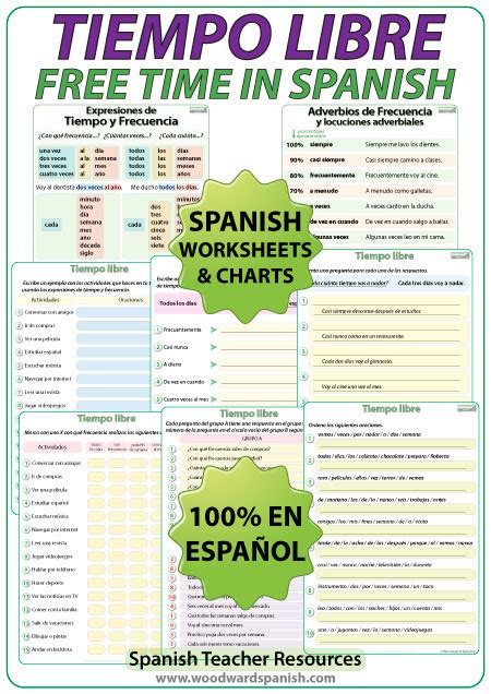 Tiempo Libre Spanish Worksheets Woodward Spanish