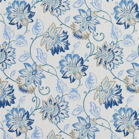 Aqua tapestry green ideas, description: Aqua Blue and Beige Flower and Twine Print Linen ...