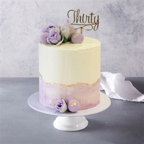 Purple Gold Buttercream Celebration Cake