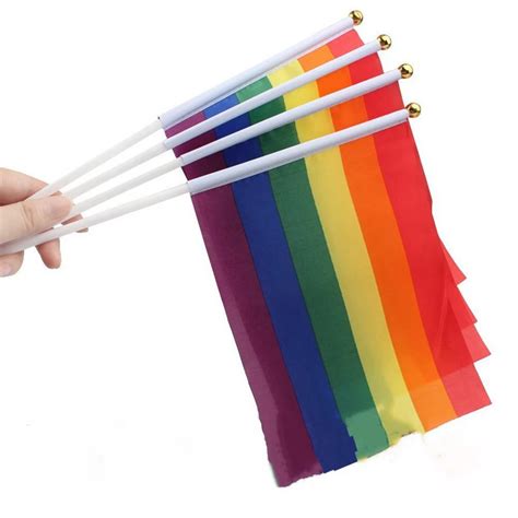 Wholesale Lgbt Pride Rainbow Mini Flags 100 Pieces Queerks