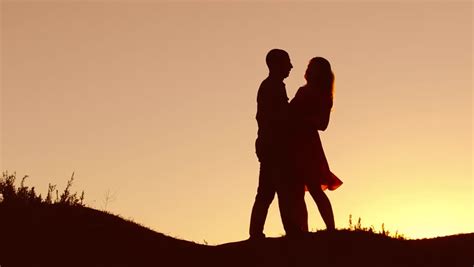 Lovers Meeting Kissing Embracing And Walking Away Together Stock