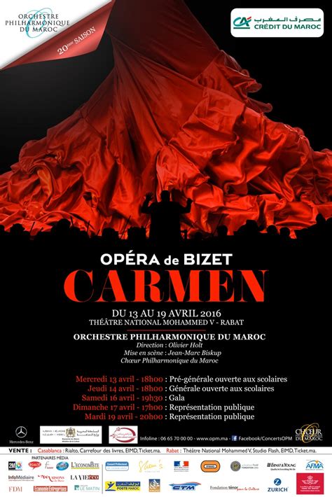 Carmen OpÉra De Bizet Au Théâtre National Mohammed V Le 13 Avril