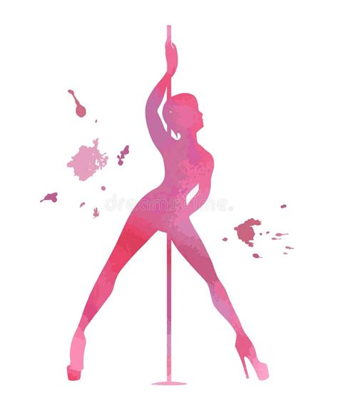 silhouette women pole dance exotic stock illustration illustration of