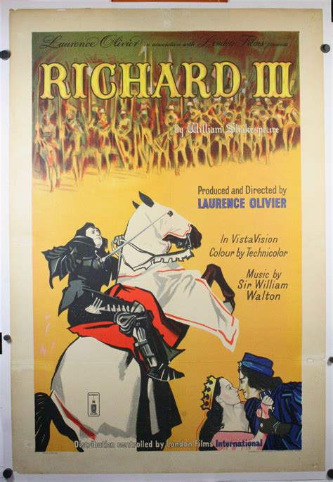 It was directed and produced by laurence olivier, who also played the lead role. RICHARD III, Original British Film Poster produced by ...