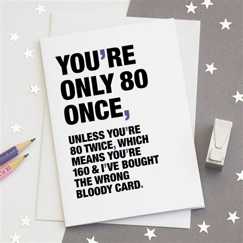 80th Birthday Card Funny 80 Card Funny 80th Birthday Etsy