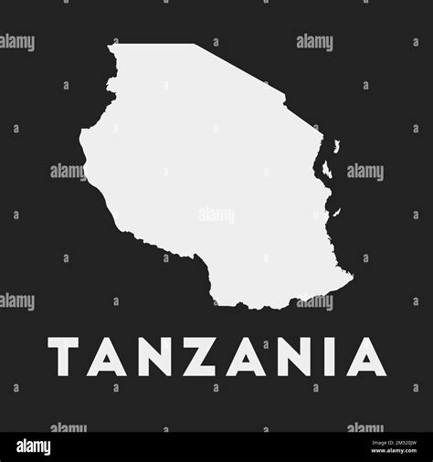 Tanzania Icon Country Map On Dark Background Stylish Tanzania Map