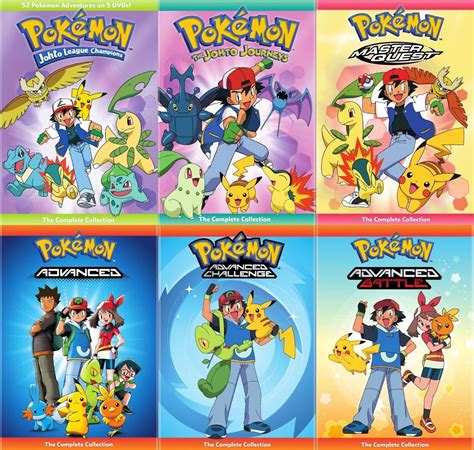 pokemon anime tv series 6 dvd set collection johto master quest advanced more ebay