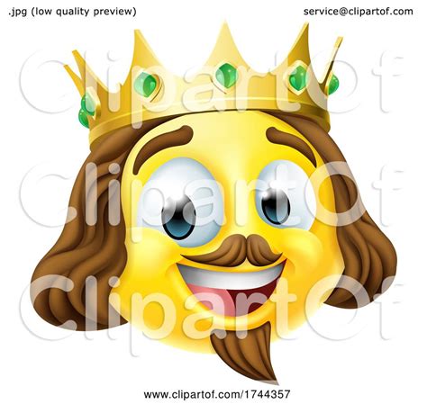 King Emoticon Emoji Face Gold Crown Cartoon Icon By Atstockillustration