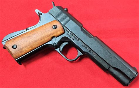Replica M1911 Us Colt Hand Gun Pistol Denix Smooth Wooden Grips Jb