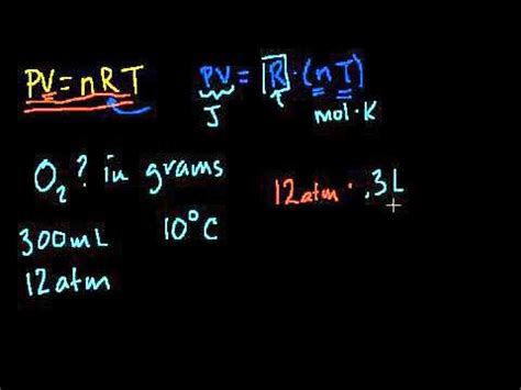 Chemistry unit 1 2015 mark december. 022 Ideal Gas Equation Example 3 - YouTube