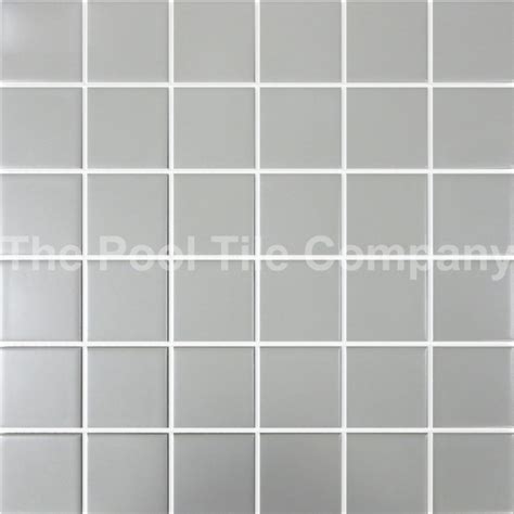 Matt Light Grey 48mm Ceramic Mosaic Pool Tiles