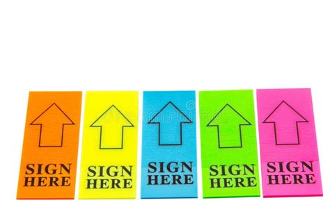 Sign Here Sticker Pointing Signature Line Stock Photo Image Of Sign