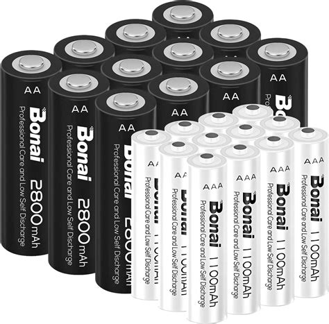 Aa Aaa Rechargeable Batteries Mixed Pack Of 24 Bonai Pre Charged 12v