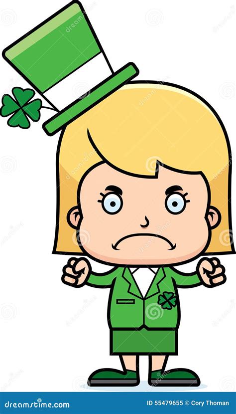 Cartoon Angry Irish Girl Stock Vector Image 55479655