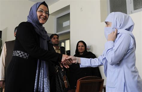 Dr Suraya Dalil Right Afghan Minister Of Public Health Greets A