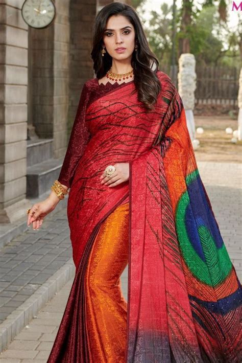 Classy Designer Digital Printed Saree With Blouse Saree Printed Sarees Silk Sarees