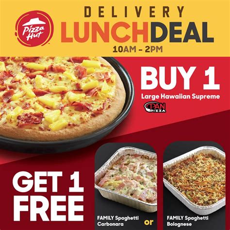 Pizza hut discount code, voucher and coupon get the ⭐ latest 9 pizza hut promotions today! Pizza Hut Delivery Lunch Deal Promo | October 29 ...