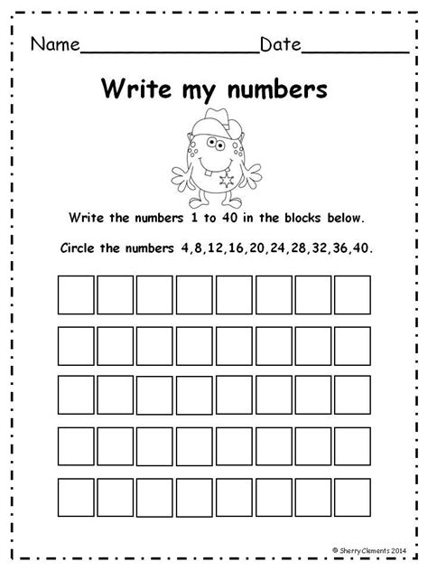 Write Numbers 1 To 50 Worksheet