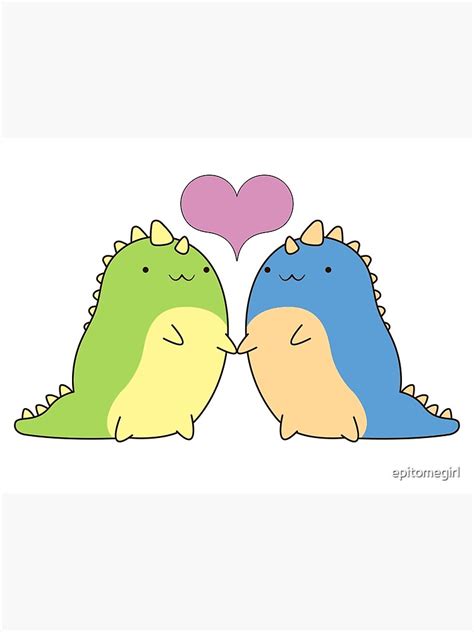 Love Comes In All Colors Cute Kawaii Kawaii Dinosaurs Poster By