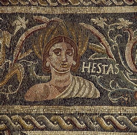 Roman Mosaic Female Figure Depicting The Spring Hestas