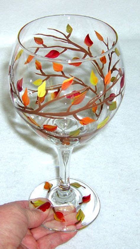 Autumn Leaves 20 Oz Wine Glass Hand Painted Etsy 20 Oz Wine Glass Wine Glass Hand Painted