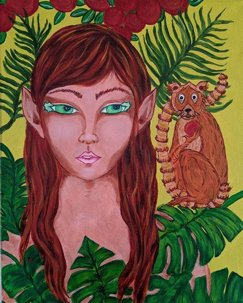 Green Eyed Goddess Framed Original Etsy