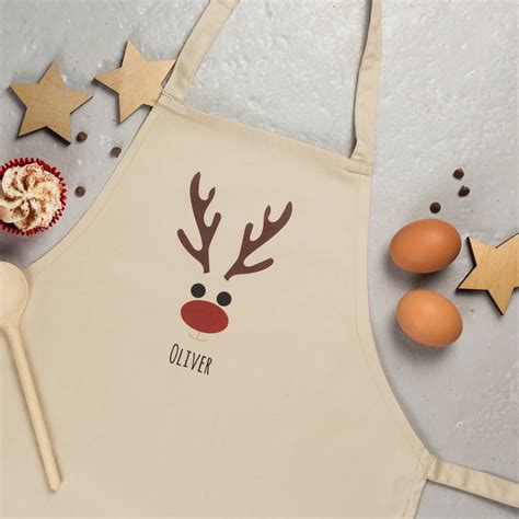 Kids Christmas Apron Personalised By Rocket And Fox