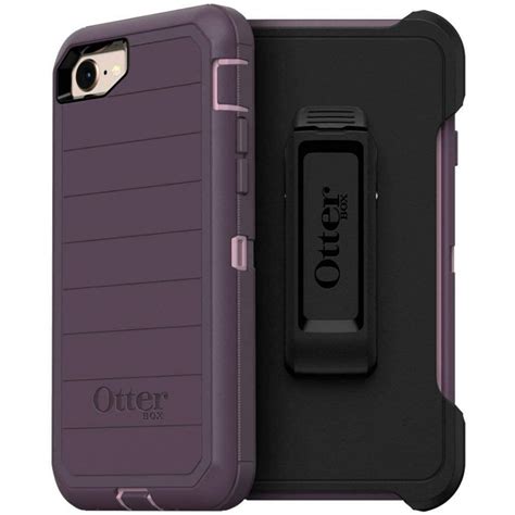 otterbox defender series rugged case and holster for iphone se 2020 8 7 purple nebula