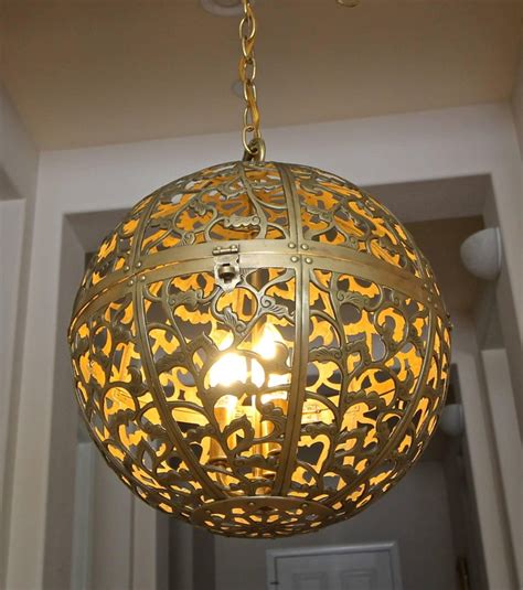 While being inspired by traditional techniques, all our japanese lamp shades are just as comfortable in a minimalist contemporary interior as in a. Large Pierced Filigree Brass Japanese Asian Ceiling Pendant Light at 1stdibs