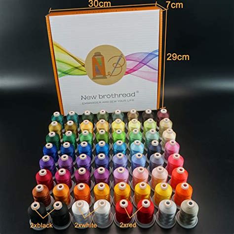 New Brothread 64 Spools 1000m 1100y Polyester Embroidery Machine